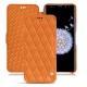 Housse cuir Samsung Galaxy S9+ - Orange - Couture ( Nappa - Pantone 1495U ) 