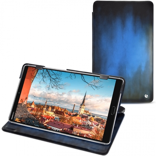 Housse cuir Huawei MediaPad M5 8 : Protection sur mesure pour tablette sur NoreveBleu Patine