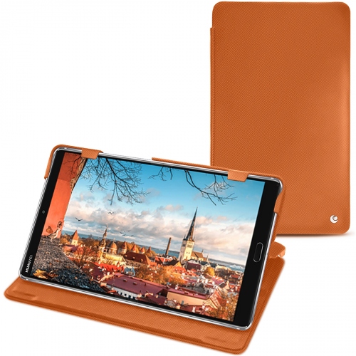 Housse cuir Huawei MediaPad M5 8 : Protection sur mesure pour tablette sur NoreveOrange vibrant ( Pantone #e36b39 ) 