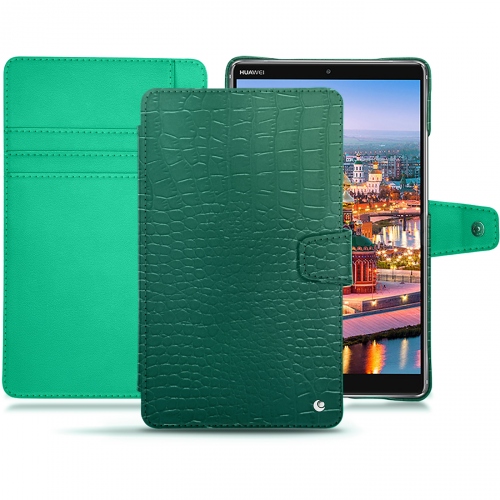 가죽 커버 Huawei MediaPad M5 8Crocodile pino ( Pantone #173F35 ) 