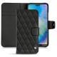 Huawei P20 Lite leather case - Noir - Couture ( Nappa - Black ) 