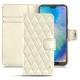 Housse cuir Huawei P20 Lite - Blanc - Couture ( Bologna - White ) 
