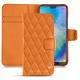 Housse cuir Huawei P20 Lite - Orange - Couture ( Nappa - Pantone 1495U ) 
