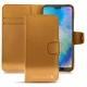 Huawei P20 Lite leather case - Or Maïa ( Pantone 871C ) 