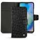 Housse cuir Huawei P20 Lite - Autruche nero