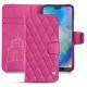 Housse cuir Huawei P20 Lite - Rose BB - Couture