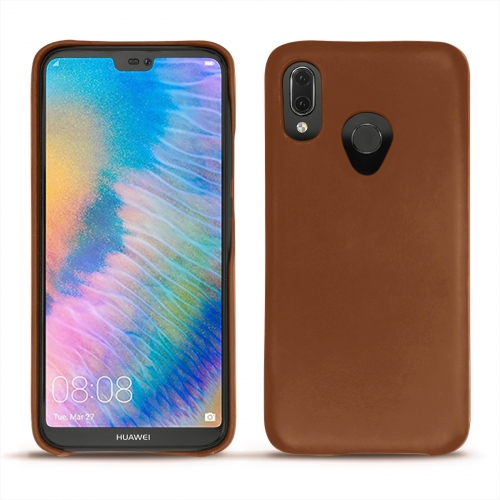 Huawei P20 Lite - Habillez avec style votre mobile avec des étuis de luxe en cuir Marron ( Nappa - Pantone #8B4720 ) 