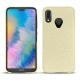 Coque cuir Huawei P20 Lite - Ivoire ( Sleek P C12 - White ) 