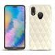 Coque cuir Huawei P20 Lite - Blanc - Couture ( Bologna - White ) 