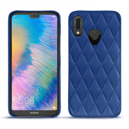 Funda de piel Huawei P20 LiteBleu océan - Couture ( Nappa - Pantone #15458a) 