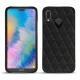 Huawei P20 Lite leather cover - Ebène - Couture ( Sleek P C12 - Black ) 