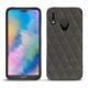 Coque cuir Huawei P20 Lite - Anthracite - Couture ( Pantone 424C ) 