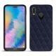 Coque cuir Huawei P20 Lite - Cobalt - Couture ( Pantone 2766C ) 