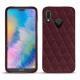 Coque cuir Huawei P20 Lite - Lie de vin - Couture ( Pantone 5115C ) 