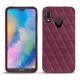 Coque cuir Huawei P20 Lite - Prune vintage - Couture
