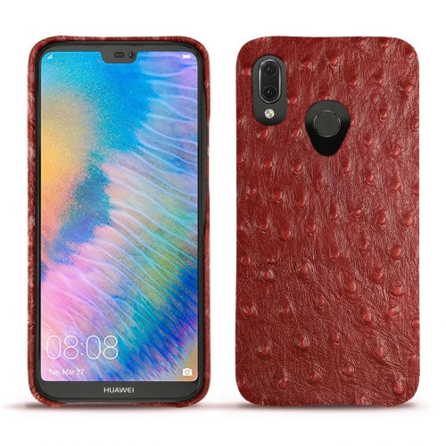 Custodia in pelle Huawei P20 LiteAutruche ciliegia ( Pantone #a4343a ) 