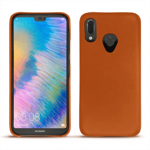 レザーケース Huawei P20 LiteOrange vibrant ( Pantone #e36b39 ) 