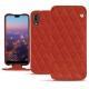 Housse cuir Huawei P20 - Papaye - Couture ( Pantone 180C ) 