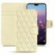 Lederschutzhülle Huawei P20 - Ivoire - Couture ( Sleek P C12 - White ) 