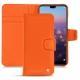 Huawei P20 leather case - Orange fluo