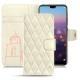 Huawei P20 leather case - Blanc escumo - Couture