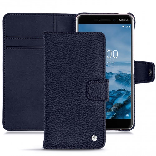 Nokia 6 (2018) leather case and coverCobalt ( Pantone #2b253f ) 