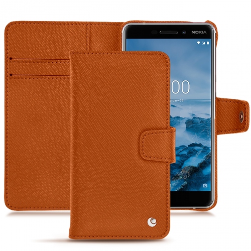 Funda de piel Nokia 6 (2018)Orange vibrant ( Pantone #e36b39 ) 