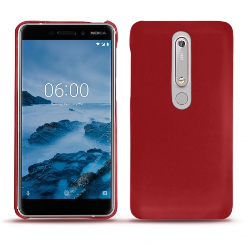 Lederschutzhülle Nokia 6 (2018)Rouge ( Nappa - Pantone #d50032 ) 