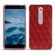 Coque cuir Nokia 6 (2018) - Rouge - Couture ( Nappa - Pantone 199C ) 