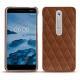 Nokia 6 (2018) leather cover - Marron - Couture ( Nappa - Pantone 1615C ) 