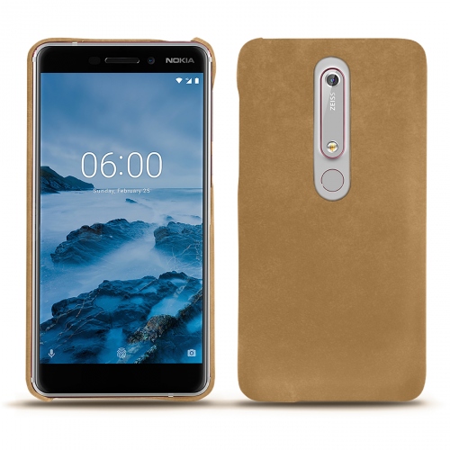 Etui premium cuir chic et élégant pour Nokia 6 (2018)Sable vintage ( Pantone #9b7340 ) 