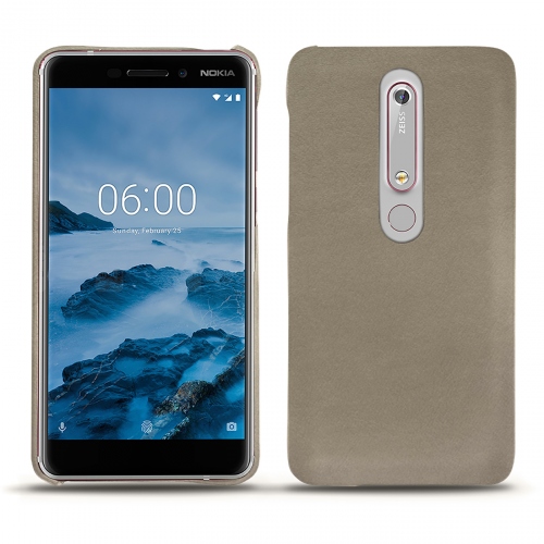 Etui premium cuir chic et élégant pour Nokia 6 (2018)Darboun sabla ( Pantone #BCB1A1 )