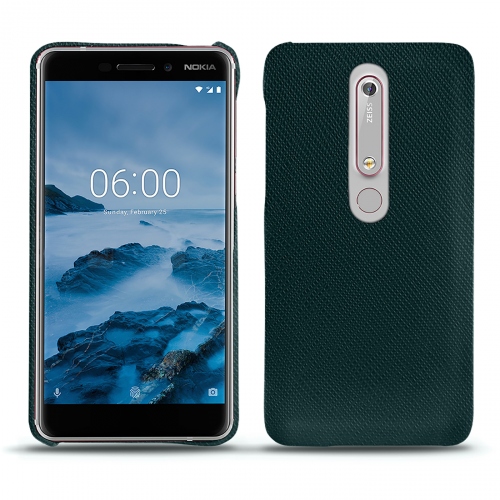 Capa em pele Nokia 6 (2018)Vert séduisant ( Pantone #1d3c34 ) 