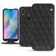 Huawei P20 Lite leather case - Noir - Couture ( Nappa - Black ) 