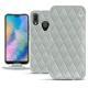 Huawei P20 Lite leather case - Gris - Couture ( Nappa - Pantone W428C ) 