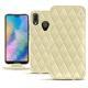 Housse cuir Huawei P20 Lite - Beige - Couture ( Nappa - Pantone 7502C ) 