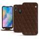 Huawei P20 Lite leather case - Châtaigne - Couture ( Pantone 476C ) 