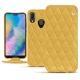 Housse cuir Huawei P20 Lite - Mimosa - Couture ( Pantone 141C ) 