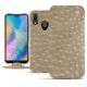 Housse cuir Huawei P20 Lite - Autruche desert