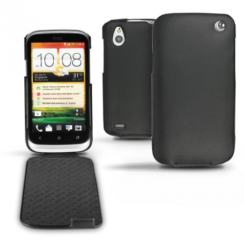 HTC Desire X  leather case - Noir ( Nappa - Black ) 