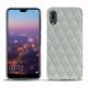 Coque cuir Huawei P20 - Gris - Couture ( Nappa - Pantone W428C ) 