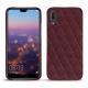 Coque cuir Huawei P20 - Lie de vin - Couture ( Pantone 5115C ) 