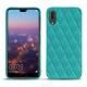 Coque cuir Huawei P20 - Bleu fluo - Couture