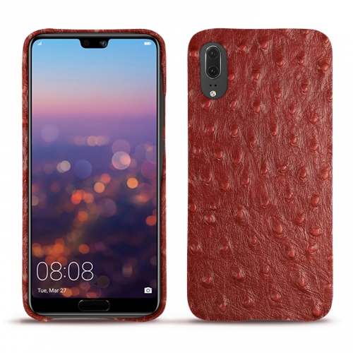 Huawei P20 leather caseAutruche ciliegia ( Pantone #a4343a ) 