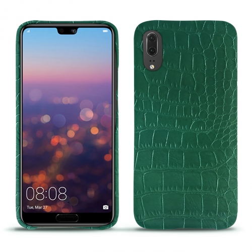 Capa em pele Huawei P20Crocodile pino ( Pantone #173F35 ) 