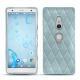 Coque cuir Sony Xperia XZ2 - Bleu ciel - Couture ( Nappa - Pantone 277C ) 