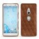Coque cuir Sony Xperia XZ2 - Marron - Couture ( Nappa - Pantone 1615C ) 