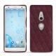 Sony Xperia XZ2 leather cover - Lie de vin - Couture ( Pantone 5115C ) 