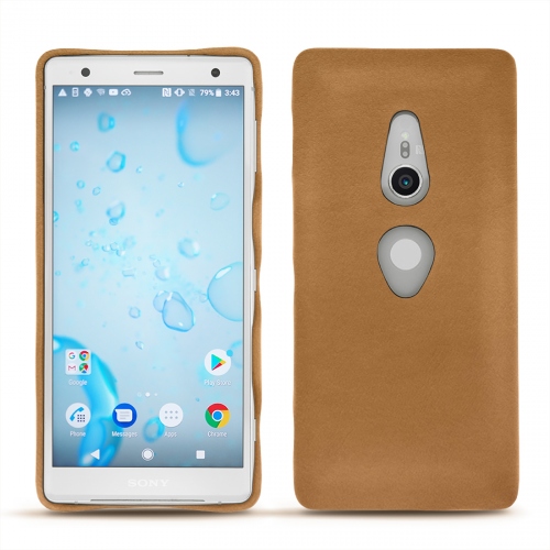 Sony Xperia XZ2 leather caseCastan esparciate ( Pantone #824F2A )