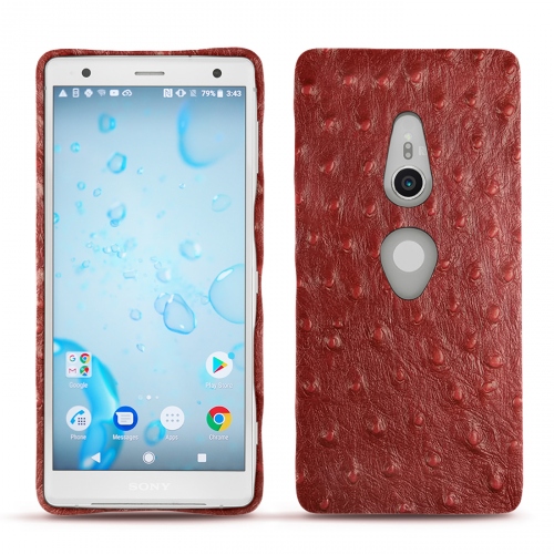 Lederschutzhülle Sony Xperia XZ2Autruche ciliegia ( Pantone #a4343a ) 